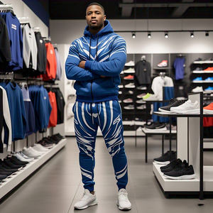 Sublimación personalizada Zip-Up Chándal Hombres Alta calidad Cremallera Sudadera con capucha Pantalones de chándal Traje Entrenamiento Fitness Wear Sublimación Chándales - Product Image 2