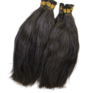 Venta al por mayor de color claro recto vietnamita crudo gris cutícula hueso alineado recto mechones baratos extensiones de cabello humano - Product Image 2