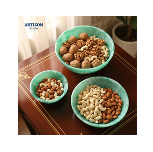 ชามเรซินทำด้วยมือและหินอ่อนชามเรซินสีมะกอกออกแบบเป็นเอกลักษณ์ - Product Image 1