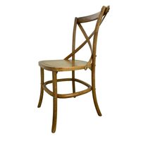 Silla de Madera Maciza de Teca Moderna de Alta Calidad con Respaldo Cruzado Gabriel, Acabado Natural, para Uso en Interiores/Exteriores, Estilo Rústico, para Jardín, Villa