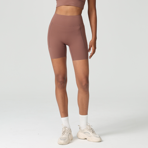 Short de Yoga d'été pour femmes Gym Fitness Logo personnalisé Legging serré entraînement course poche de sport solide de haute qualité - Product Image 2