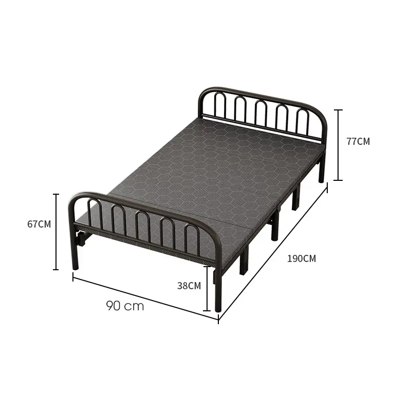 Premium Slaapkamermeubilair Modern Bed Metalen Frame Bed Opvouwbaar Metalen Frame Bed Voor Hotel Hostel En Thuis