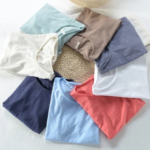 Camiseta Retro Raw Edge para hombre, 100% algodón, ligera, transpirable, ajustada, monocromática, cuello redondo, informal, básica con patrón sólido - Product Image 3