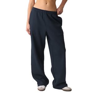 Pantalons de survêtement à jambes larges pour femmes avec logo personnalisé, taille haute, coupe ample, pantalons de détente, pantalons chauds, vêtements de sport décontractés pour femmes - Product Image 1