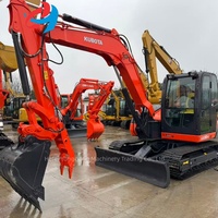 Excavadora Compacta Original Japonesa de 8 Toneladas, Modelo Kubota KX080-4 CE EPA, Ahorradora de Combustible, para Construcción Agrícola y Paisajismo
