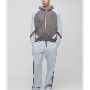Vintage Printed Custom Heavyweight Fleece Cotton Hoodie Sweatpants Sets Men's Wholesale Tracksuit - Product Image 2