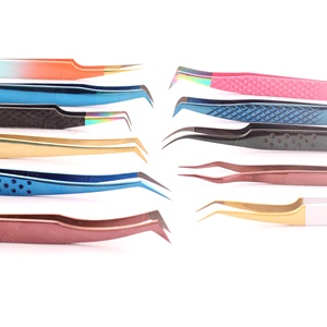 แหนบหนีบขนตาเคลือบทองสำหรับมืออาชีพปรับแต่งโลโก้ได้ตามต้องการเครื่องมือที่จำเป็นสำหรับช่างขนตา - Product Image 5