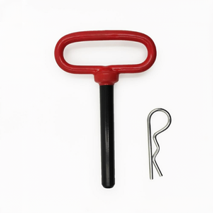 Goupille de sécurité pour attelage de remorque avec poignée recouverte de caoutchouc, tête rouge, type extractible - Product Image 1