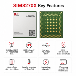Module SIMCOM SIM8270E SIM8270SA SIM8270NA LGA 5G NR/LTE-FDD/LTE-TDD/HSPA+ compatible avec R17 5G NSA/SA, compatible avec SIM8260 - Product Image 2