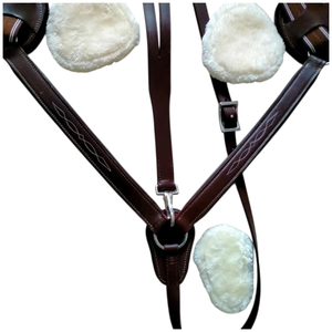 Équipement équestre ADIBA OVERSEAS, peignoir en cuir de haute qualité teint au tambour, surpiqûres fantaisie, rembourrage en peau de mouton, 5 points - Product Image 5