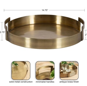 ถาดเสิร์ฟโลหะทำมือพร้อมรายละเอียดโมราขัดเงา - Product Image 3