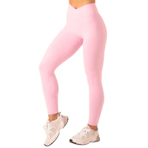 Pantalones de yoga para entrenamiento físico con patrón sólido de cintura alta para mujer, mallas de gimnasio de pierna ancha con llamarada de Pakistán - Product Image 1
