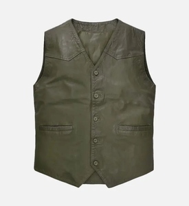 Gilet en cuir 100% décontracté pour hommes de bonne qualité avec fonction respirante Prix raisonnable Nouveau design à la mode pour la saison hivernale - Product Image 4