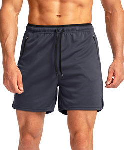 Shorts de sport pour hommes fabriqués sur mesure, motif uni, polyester/coton, pour la course à pied et le basketball - Product Image 2