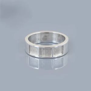 925 argent Sterling 6mm trois canaux bande anneau crémation cendres lait maternel souvenir mémorial bijoux unisexe personnalisé cadeau anneau - Product Image 5