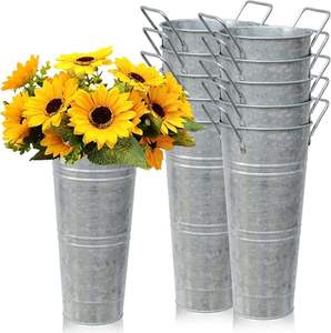 Pots de fleurs faits à la main en aluminium massif Vase à fleurs artificielles Table de chevet décors d'affichage Pot à fleurs en métal - Product Image 2