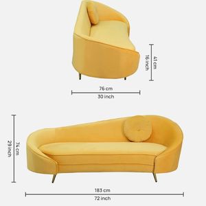 Beato Modern Velvet <b>Chaise</b> <b>Lounge</b> for Comfort and Style for Living Room - Product Image 2