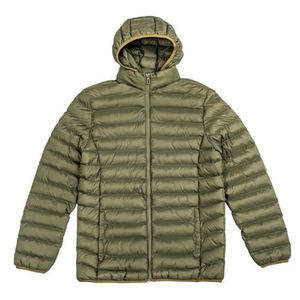 2024 Latest <b>Canvas</b> Zipper Water-Resistant Warm Packable Hooded Puffer <b>Jacket</b> Sheep Fur Decoration Casual Plain Olive Color - Product Image 1