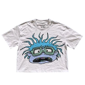 Camiseta Corta Cuadrada de Verano, Informal, de Manga Corta, Cuello Redondo, 100% Algodón Orgánico, Tejido Jersey de 220 GSM, Transferencia de Calor - Product Image 3