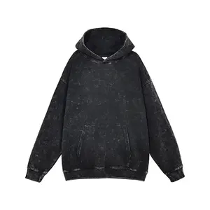 Sudadera con Lavado Ácido, Estilo Vintage, Holgada, de Felpa, Suave, Transpirable, Cómoda, Cálida, Informal, Estilo Urbano, 100% Algodón, Primavera - Product Image 6