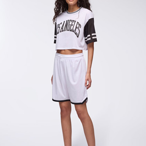 เสื้อยืดตาข่ายสำหรับผู้หญิงชุดกางเกงขาสั้นผ้ายืดสำหรับออกกำลังกายกางเกงขาสั้นสำหรับผู้หญิงกางเกงขาสั้นรัดรูปเล่นโยคะยิม - Product Image 5