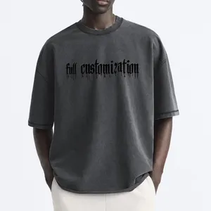 T-shirt da uomo in cotone 100% girocollo peso massimo logo personalizzato design con logo in bianco T-shirt di alta qualità T-shirt streetwear per gli uomini