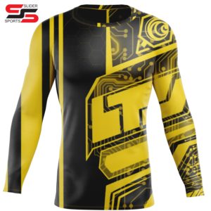 T-shirts à col rond imprimés par sublimation pour hommes Mma Bjj Surf Rashguard - Product Image 4