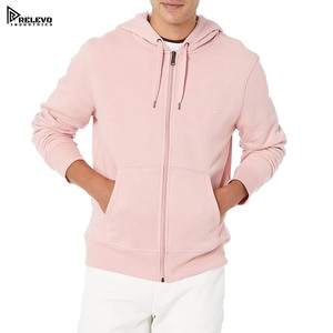 Sweat à capuche unisexe en coton molletonné respirant avec fermeture éclair, plusieurs couleurs, étiquette privée, vente en gros - Product Image 1