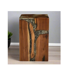 Creative Designer Wood & Resin Stool Natural Wood Latest Display Stool for Living Room Decor Stool Hot Selling - Product Image 4