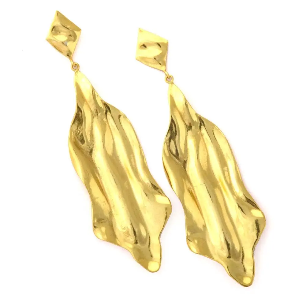 Newest collection Brass gold earring handmade drop dangle bohemian stylish part wear statement earring luxury look for sale