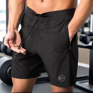 Gran oferta, pantalones cortos personalizados para correr para hombre, cintura elástica, tipo de cintura media, patrón sólido, lona de punto, servicio OEM - Product Image 2