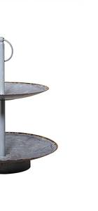 Soporte Rústico de 2 Niveles para Pasteles, de Metal Galvanizado, Redondo, con Asa, para Exhibición de Postres, Decoración Estilo Granja para Cocina - Product Image 4