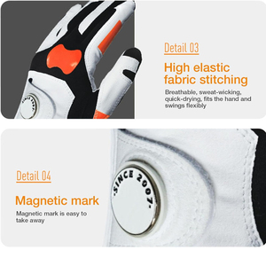ถุงมือกอล์ฟหนังแท้ Cabretta คุณภาพพรีเมียม OEM สำหรับทุกเพศ ทนทาน กันลื่น กันน้ำ พร้อมสกรีนโลโก้ตามสั่ง สำหรับกีฬา - Product Image 6