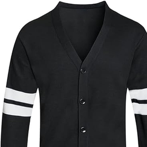 International Black Design Custom Embroidered Knit Cardigan Sweater For Sorority fraternity College Varsity Sweater For Unisex - Product Image 5