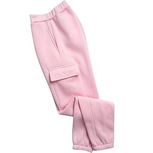 Conjunto de chándal sólido informal de invierno de dos piezas para niñas de alta calidad, Color rosa, Jogging, ropa deportiva, cintura elástica - Product Image 5