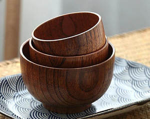 Bol en bois naturel domestique personnalisé à la mode pour salade et fruits décoratifs commercialement convivial pour le service de nourriture - Product Image 2