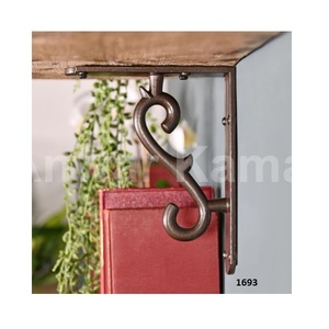 Soportes decorativos de alta resistencia para estantes Soporte de estante de hierro fundido vintage Soporte de estante de esquina de metal Soporte montado en la pared - Product Image 2
