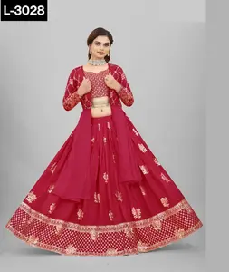 Indian Women Wear Designer Heavy Chanderi Cotton Full stitched Lehenga Choli with Heavy Embroidery Zari Sequence Work Choli