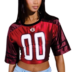 Camiseta de Fútbol Americano Personalizada, Corta, de Poliéster, con Número Personalizado, Transpirable, para Fanáticos, OEM, ODM, Venta al Por Mayor para EE. UU. - Product Image 1