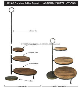 3 Tier Cupcake Stand/ Wooden Cake Holder / Dessert Plates Mini Cakes Fruit <b>Candy</b> Display - Product Image 2