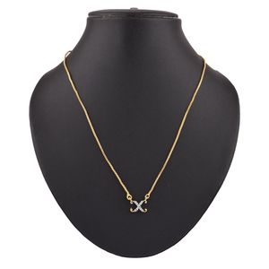 Bijoux indiens pour femmes CZ Cubic Zirconia Initiale Pendentif Chaîne Collier Bijoux Collier Indien Bijoux Grossiste - Product Image 2