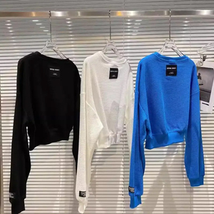 Women's Solid Color O-Neck Sweatshirt Fashionable and Comfy Pullover Long Sleeve <b>Tops</b> <b>Layering</b> with - Product Image 6