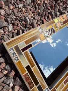 Miroir mosaïque argent, miroir mosaïque rond - Product Image 5