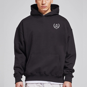 Vente en gros de sweat-shirts vintage surdimensionnés en coton 100% pour hommes, coupe ample, poids lourd, avec logo personnalisé en relief pour l'hiver - Product Image 3