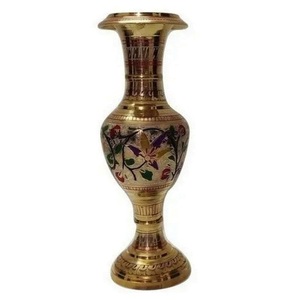 High Quality Brass <b>Vintage</b> Arabic Flower <b>Vase</b> Engraved With Polish Finished For Tabletop Home Decor And Table Decoration - Product Image 1