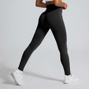 Leggings sans couture pour femmes pantalon de gym taille haute logo personnalisé disponible OEM vêtements de sport approvisionnement direct de l'usine bas quantité minimale de commande vente en gros - Product Image 3