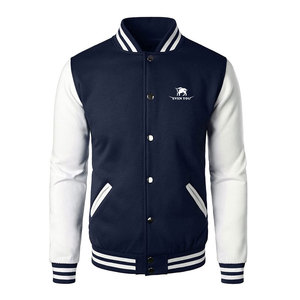 High Quality Winter Men's 100% Cotton Eco-Friendly Breathable Oversized Letterman Jacket with Front Logo - Product Image 1