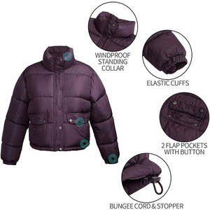 Chaquetas Cortas de Invierno para Mujer de Secado Rápido, Chaqueta Acolchada Transpirable al por Mayor para Mujer, para Fiestas - Product Image 3