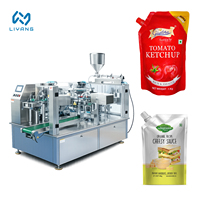Machine d'emballage rotative multifonctionnelle pour sachets de pâte, ketchup, sauce, machine de remplissage de sachets préformés, machine de remplissage de liquides