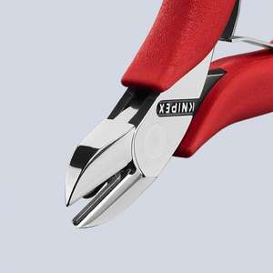 Alicates de corte diagonal Knipex Electronics con mango pulido a espejo y revestimiento plástico, cabeza redonda y protector de desbaste - Product Image 2